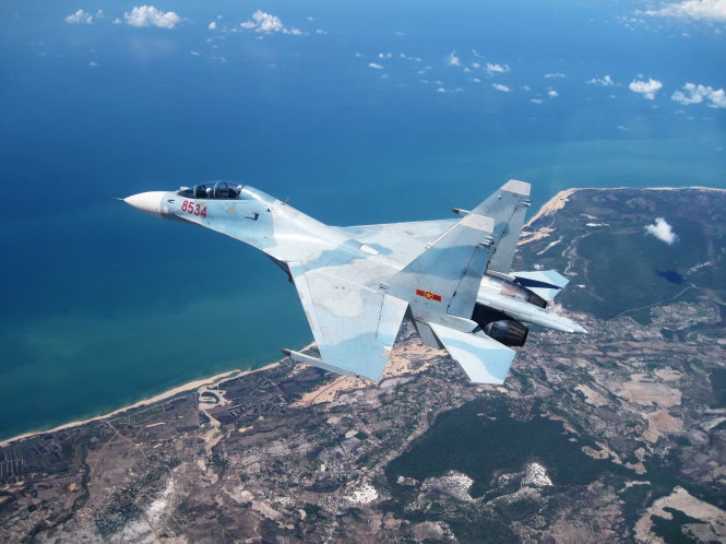 Bay ra Biển Đông - Ảnh: đại tá Trần Trọng Tuyến chụp từ Su-30MK2