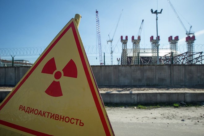 Các khu vực an toàn được giới hạn bên ngoài Khu 4 của nhà máy Chernobyl.