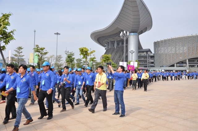 Tiến vào Trung Tâm thi đấu thể dục thể thao Nam Ninh, Quảng Tây để dự Đại hội Liên hoan