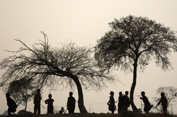 15. Trẻ em chơi tại một cánh đồng bên ngoài Islamabad, Pakistan