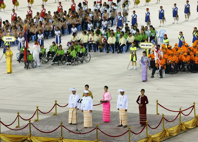 Phó Tổng thống Myanmar Nyan Tun phát biểu khai mạc Para Games 7.