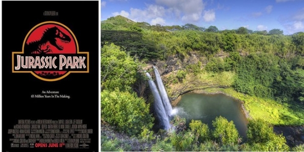 Jurasssic Park (Công viên kỷ Jura) - Hawaii, Mỹ: Kauai là nơi được lựa chọn để quay các bộ phim có bối cảnh là vùng nhiệt đới. Đây là nơi quay môi trường sống tự nhiên của khủng long trong bộ phim Công viên kỷ Jura và hành tinh Na’vi trong Avatar. Ngoài ra, nơi này còn xuất hiện trong tập phim Indiana Jones: Chiếc rương thánh tích, Thuyền trưởng Hook và nhiều nơi khác.