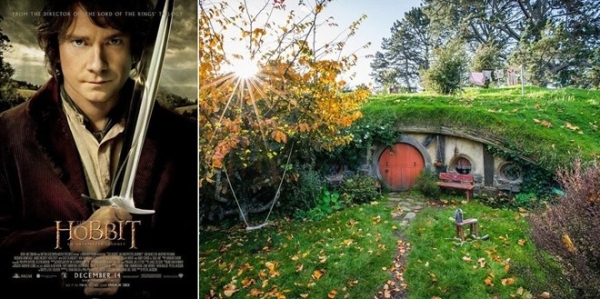 The Hobbit (Đại chiến 5 cánh quân) - Matamata, New Zealand: Các cảnh quay ngôi làng của người Hobbit trong Đại chiến 5 cánh quân và Chúa nhẫn được thực hiện ở Matamata, New Zealand. Gần đó, khu Green Dragon, nơi những người Hobbit gặp Aragorn trong tập đầu của loạt phim nổi tiếng cũng còn nguyên vẹn.