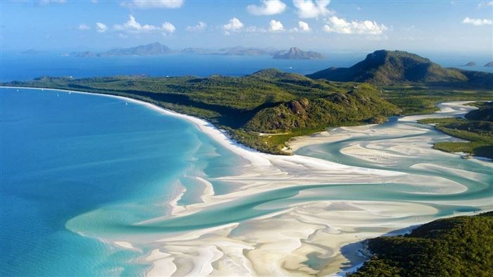 Bãi biển Whitehaven - đảo Whitsunday, Australia.