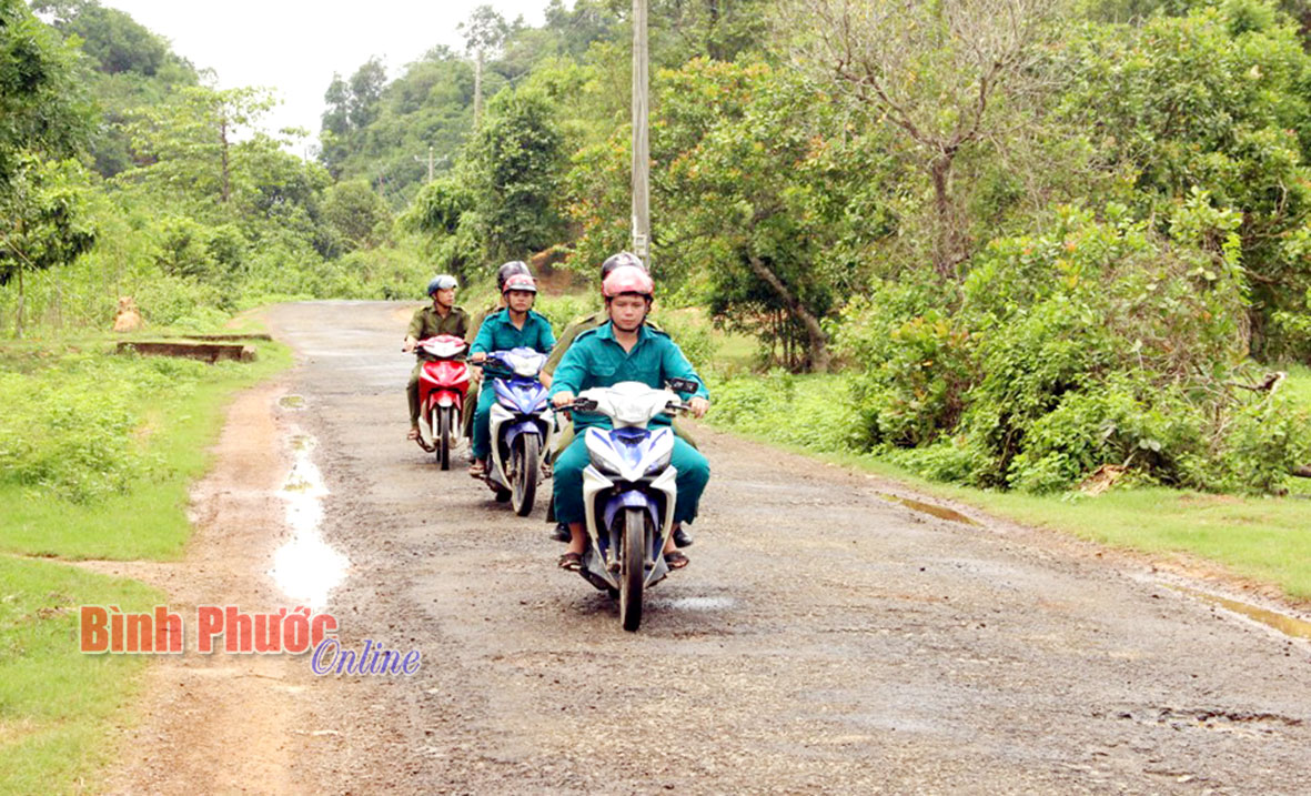 Công an xã Đăng Hà thường xuyên tuần tra đảm bảo ANTT trên địa bàn