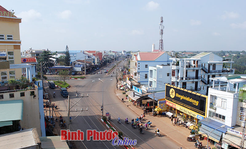 Một góc Trung tâm thị trấn Phước Bình, Phước Long hôm nay - Ảnh: Sỹ Hòa