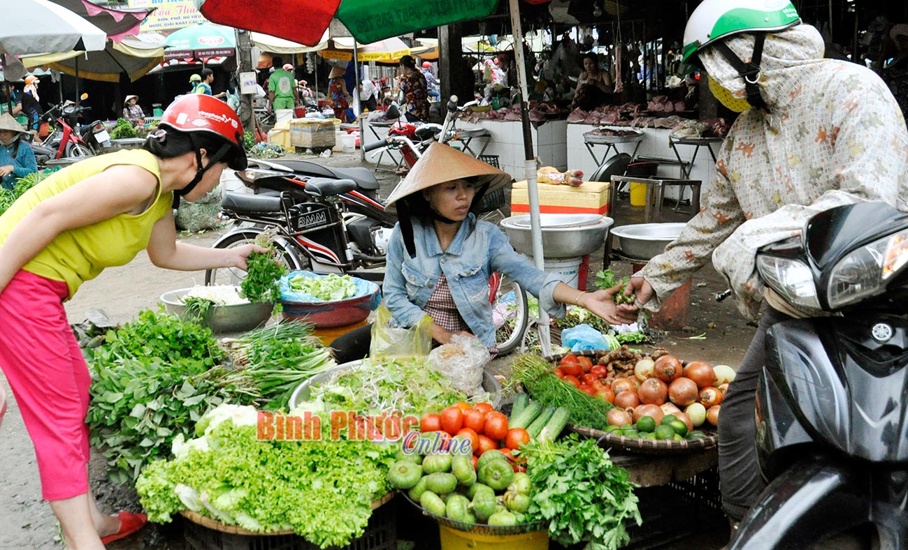 Sạp rau của chị Lành hút nhất vẫn là xà lách, dưa leo