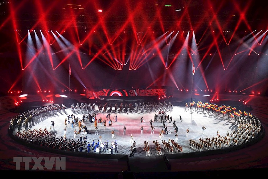 Toàn cảnh lễ bế mạc Đại hội thể thao châu Á (ASIAD) 2018 trên sân vận động Gelora Bung Karno ở thủ đô Jakarta, Indonesia tối 2/9. (Nguồn: THX/TTXVN)