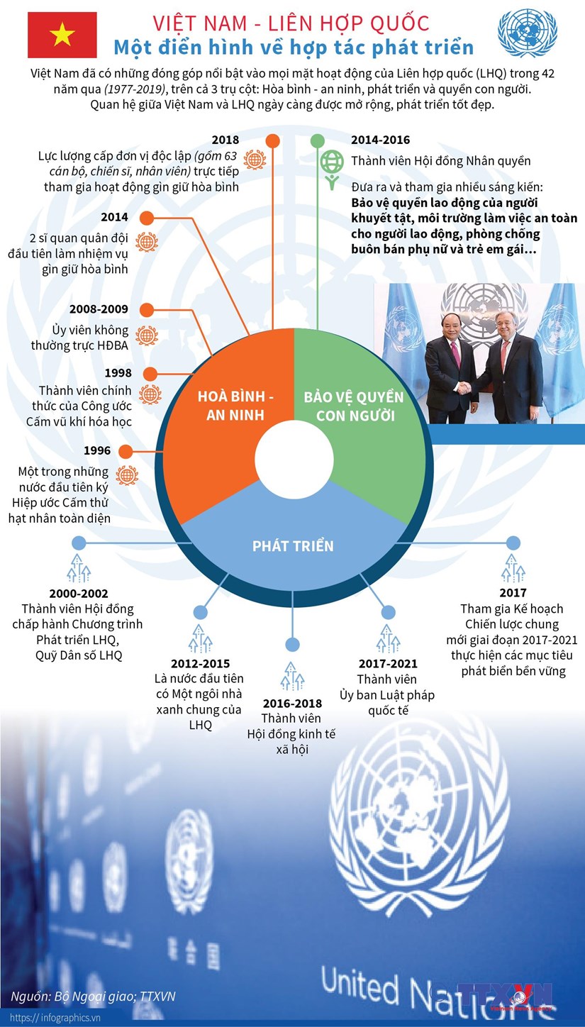 [Infographics] Viet Nam-Lien hop quoc: Dien hinh ve hop tac phat trien hinh anh 1