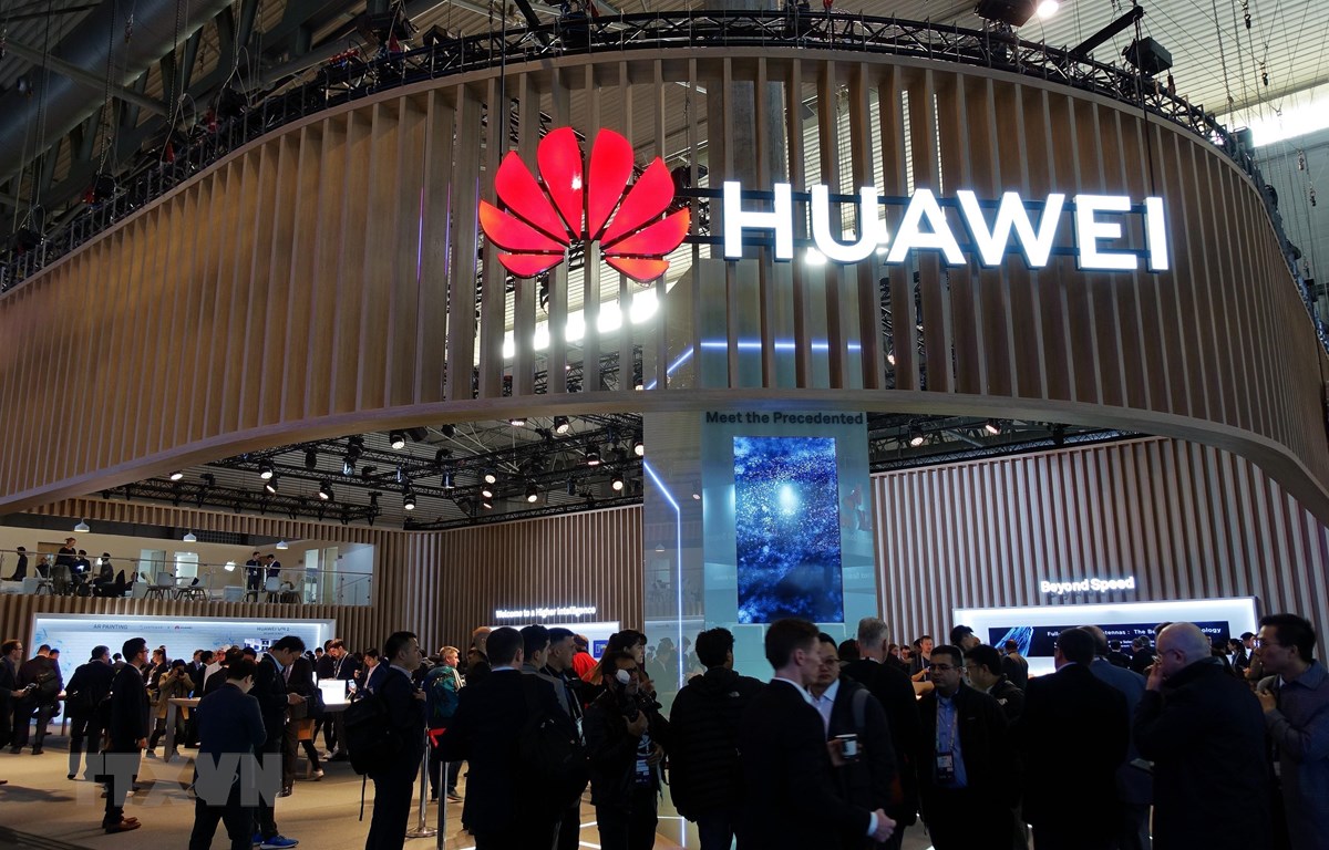 Gian hàng của Huawei tại Hội nghị di động thế giới 2019 ở Barcelona, Tây Ban Nha, ngày 25/2/2019. (Nguồn: THX/ TTXVN)