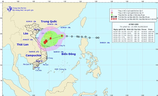 Ap thap nhiet doi cach quan dao Hoang Sa khoang 350km hinh anh 1